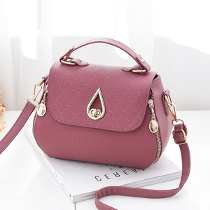 Sac Bandoulière Femme Similicuir Grainé Rabat Matelassé Fermoir Goutte D'eau Sac À Main Pour Usage Quotidien