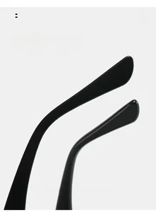 Macro shot of black curved mirror legs for comfortable ergonomic wear on sunglasses