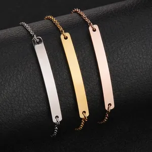 Minimalist 18k gold plated stainless steel curved bar bracelets in three colors
