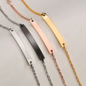 Minimalist stainless steel bar bracelets in gold, silver, black, and rose gold finishes