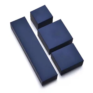 Navy blue minimalist jewelry gift box set for necklaces, rings, and earrings storage