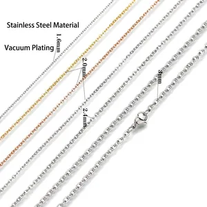 304 Stainless steel O-link chains in gold and silver finishes with various thicknesses