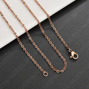 Rose gold 304 stainless steel O-chain necklace with high-quality lobster clasp