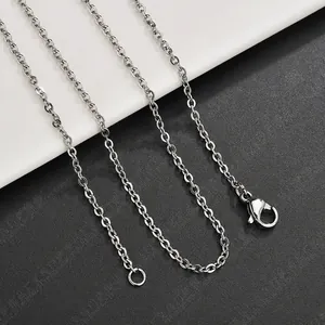 Close-up of silver 304 stainless steel O-chain with a secure lobster clasp