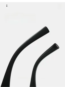 Detail of curved sunglasses temples showing smooth finish and arc comfortable wear design