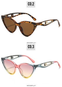 Close-up of butterfly frame sunglasses with tortoiseshell and gradient patterns with pearl details