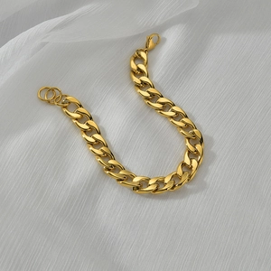 Stainless Steel Cuban Link Bracelet Hip Hop Chunky Hollow Chain Minimalist Jewelry Gift For Men And Women Unisex Accessory