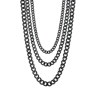 Schwarzes Panzerketten-Halsketten-Set für Damen und Herren im coolen Hip-Hop- und Punk-Stil