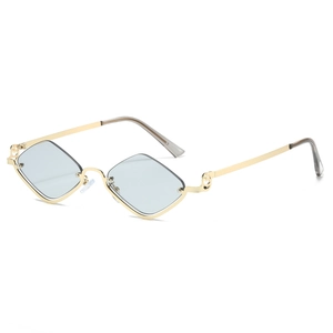 Rhombus Sunglasses Metal Frame UV400 Protection Retro Fashion Eyewear For Men Women Outdoor