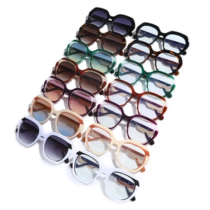 Lunettes de soleil carrées oversize et lunettes claires avec montures en acétate colorées