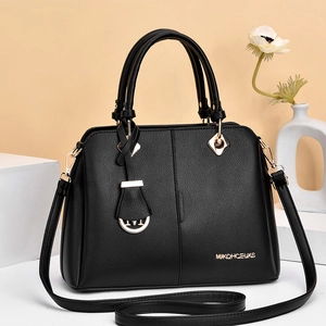 Handbag For Women PU Leather Litchi Grain Large Capacity Crossbody Shoulder Bag Casual Travel Elegant Top Handle Purse