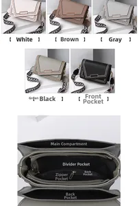 Crossbody bag interior structure and five color options in high-quality PU leather