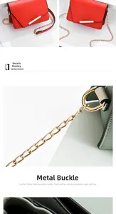 Détail de la boucle en métal doré et du matériel sur le sac bandoulière tendance