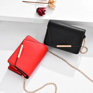 Trendy PU leather crossbody bags with metal chains and Romantic Paris stitching detail