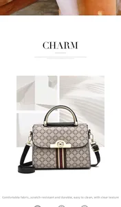 Macro detail of high-quality quilted fabric and classic vintage pattern on a crossbody bag