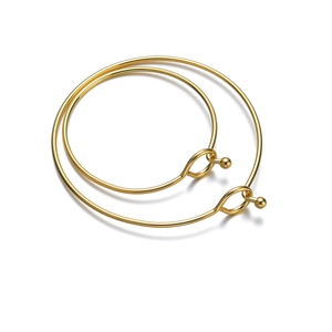 Minimalist gold titanium steel hoop earrings with high polish and ball closure