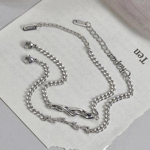 Stainless Steel Thorn Branch Mobius Twist Bracelet Minimalist Hip Hop Punk Polished Adjustable Jewelry For Men Women