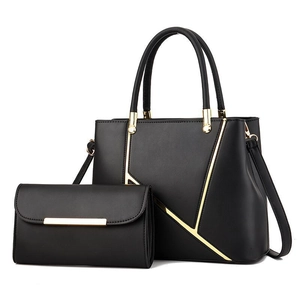 Sac À Main Et Pochette Pour Femmes En Cuir PU Décor Métallique Géométrique Doré Sac Bandoulière Style Coréen Élégant