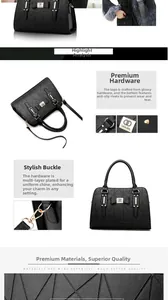 Detail of black geometric embossed handbag with bow logo and anti-wear bottom studs