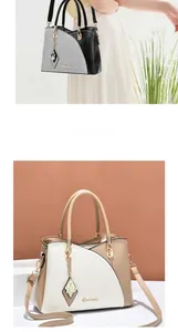 Detail of color-block tote bags with butterfly charms and adjustable shoulder straps