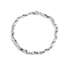 Bracelet minimaliste en acier inoxydable à maillons torsadés Mobius avec fermoir
