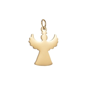 Minimalist gold angel pendant made of stainless steel with a matte finish for DIY jewelry