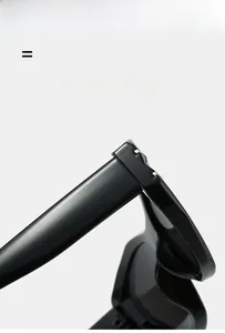 Detailed close-up of premium metal hinge and elastic black temple on outdoor sunglasses