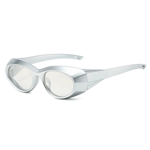 Futuristic Wrap Around Sports Sunglasses UV400 Protection PC Frame Small Oval Cycling Outdoor Eyewear For Men Women