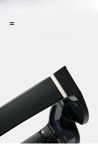 Detail view of lightweight elastic sunglasses hinge with silver metal texture finish