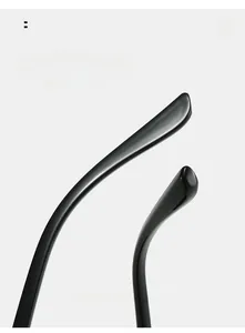Detail of curved ergonomic temple tips with high-gloss finish for comfortable wearing