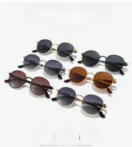 Lunettes de soleil polarisées ovales en métal disponibles en six couleurs vintage