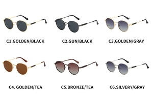 Collection de lunettes de soleil ovales polarisées avec six variantes de montures métalliques