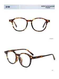 Detailed views of vintage demi tortoise-shell round frame sunglasses with metal rivets
