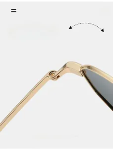 Detail of durable texture hinge on metallic sunglasses for smooth folding and resilience