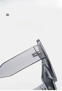 Close-up of lightweight, super-elastic hinges and transparent gray frame detail