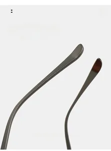 Detail of curved metal temple on rimless sunglasses for a comfortable ergonomic fit