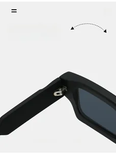 Détail macro d'une charnière métallique durable sur des lunettes de soleil noires mates