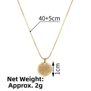 Dessin technique d'un collier en or 14K avec longueur 40+5cm et pendentif de 1cm