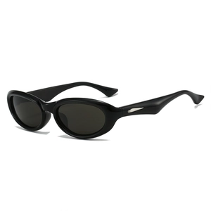 Retro Oval Sunglasses UV400 Protection PC Frame Metal Wing Decor Y2K Future Style Eyewear For Men Women