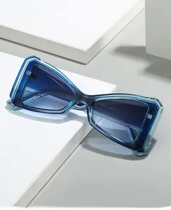 Detailed view of the turquoise geometric sunglasses frame with model M6251 laser engraving