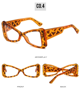 Three perspectives of cat eye sunglasses showing leopard tortoise shell frame from multiple angles