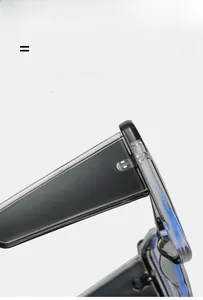 Detail shot of sturdy metal hinges on lightweight translucent cat-eye glasses frames