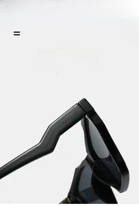 Detail of black glossy glasses frame with unique wavy temples and super elastic texture