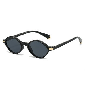 Lunettes De Soleil Ovales Rétro Protection UV400 Charnières Métal PC Mode Hommes Femmes Vintage Géométrique Voyage