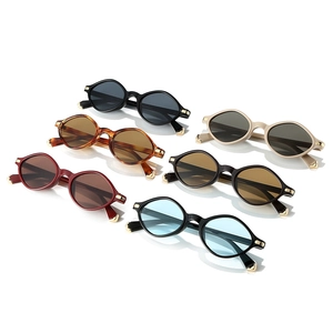 Collection de lunettes de soleil ovales rétro avec détails dorés en six coloris
