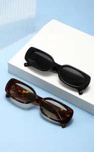 Detail of vintage small frame sunglasses in glossy black and tortoise shell patterns