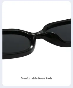 Close-up of integrated black nose pads on stylish sunglasses for a comfortable fit