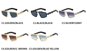 Vue détaillée de cinq variantes de couleurs de lunettes punk rétro pour hommes