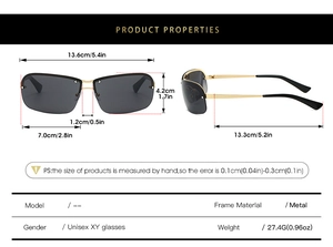 Spécifications de taille détaillées des lunettes de cyclisme futuristes à demi-monture