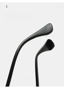 Detail of curved sunglasses arms showing the ergonomic arc design for comfortable wear